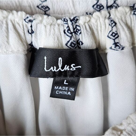 Lulus Striped Off-Shoulder Romper - Picture 2 of 9